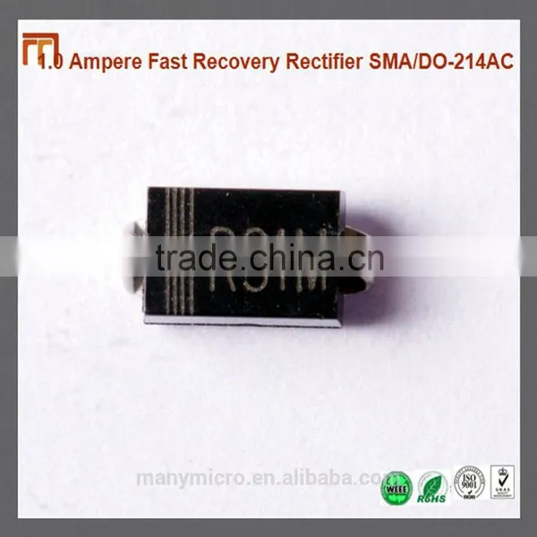 1.0 Ampere 1000V Fast Recovery Rectifier RS1M