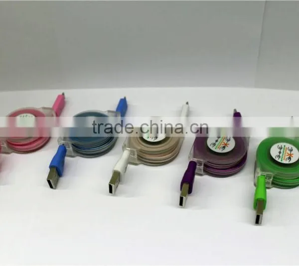 Glowing Laughing Face Stretchable Flat Micro Usb Cable, USB to Micro Usb 5 Pin for All Smart Phone photo-2
