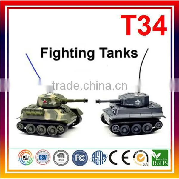 Real Life T34&Tiger1 Mini Fighting RC Tanks