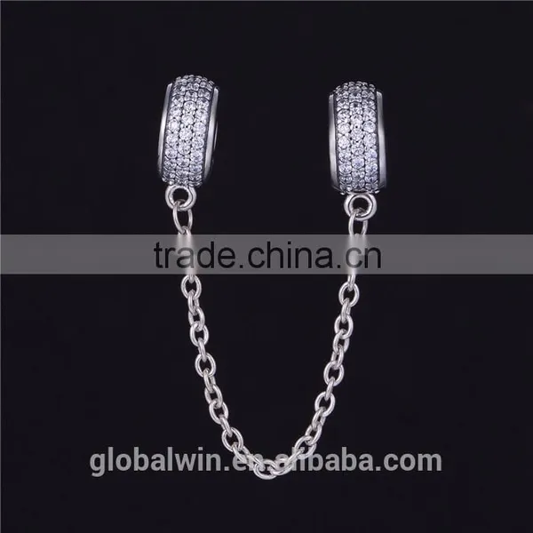 Cheap Safety Chain 925 Silver Round Clasp Pave Stones New Jewelry for Woman Bracelet S925 Logo Gemstone Silver Jewelry A008 photo-6
