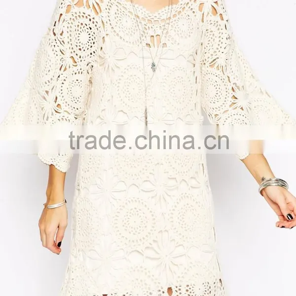 High Fashion Design Hand -made Sweater Dress Crochet Dress Tunic Sweater Dress photo-3