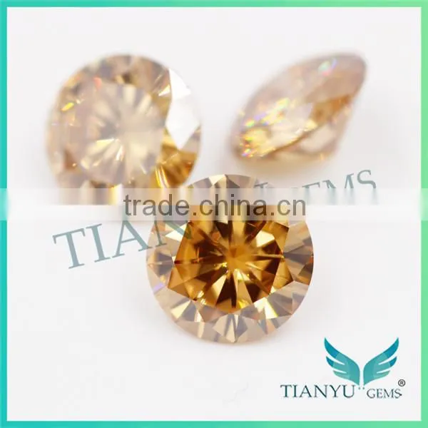 Moissanite Diamond Fancy Shape Moissanite Yellow Champagne for Women Gold Rings photo-4
