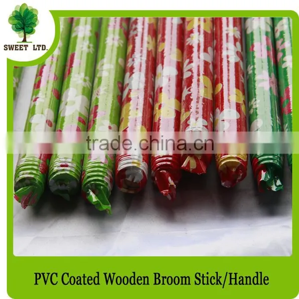 Cleaning Tools Mops Handle Colorful Fower Design Wood Broom Stick photo-4