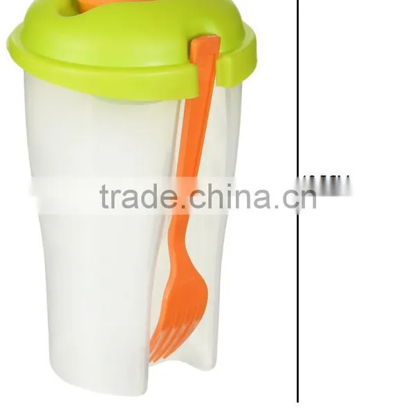 Portable Salad Container For Lunch To Go Includes Plastic Salad Shaker,Plastic Dressing Containers and Forks Compact photo-3