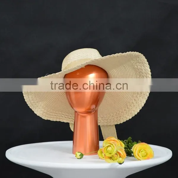Fashion Golden Egghead Female Mannequin Head Fiberglass Display For Cap photo-5