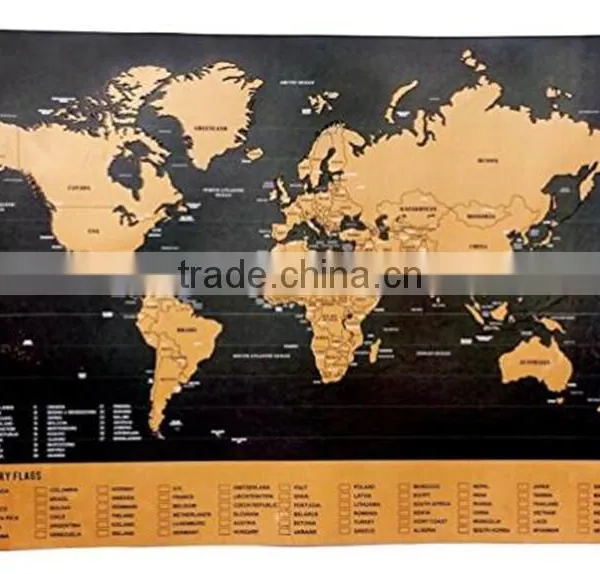 Travel Inspired Scratch Wanderlust Poster Map With 229 Travel Stickers photo-2