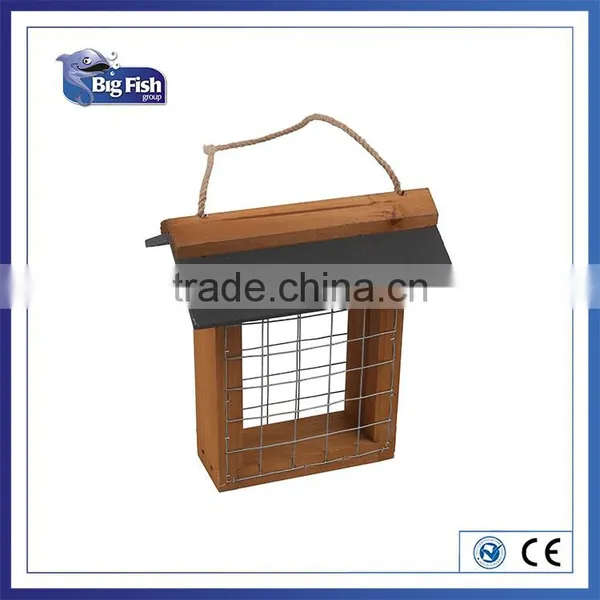 FSC WOODEN NESTING NEST BOX BIRD HOUSE SMALL BIRDS FAT BALL FEEDER WITH SLATE ROOF photo-3