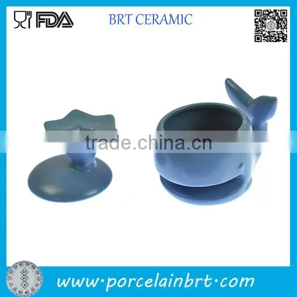 Blue Dolphin Shape Ceramic Cookie Mug photo-2
