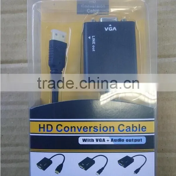 High Quality Hot Sale HD MI To VGA Converter With Audio Convex Head VGA Audio Converter Adapter Cable photo-6