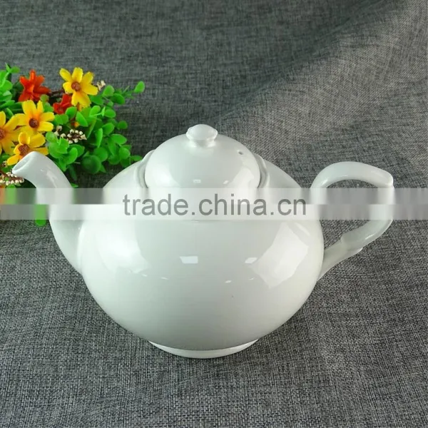 Stocked Cheap White Ceramic Tea Pot ,unique Style Porcelain Tea Pot Tea Kettle photo-2
