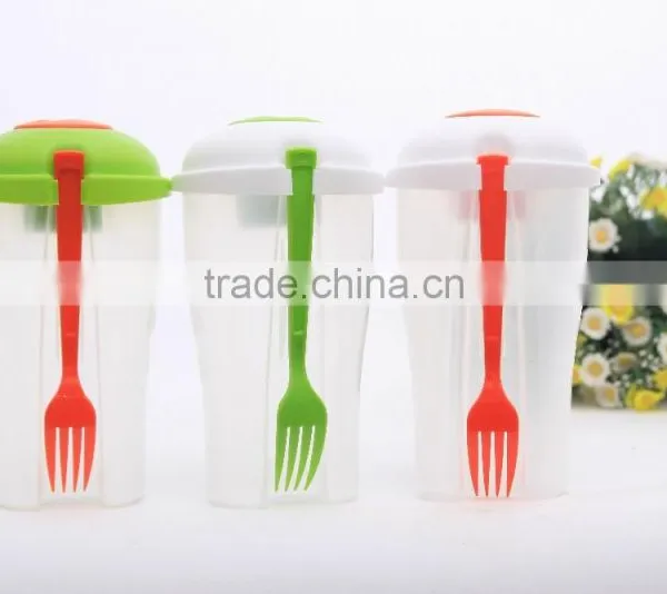 HOT SALE Plastic Salad To Go Plastic Fruit Salad Cup Box With Dressing & Fork photo-6