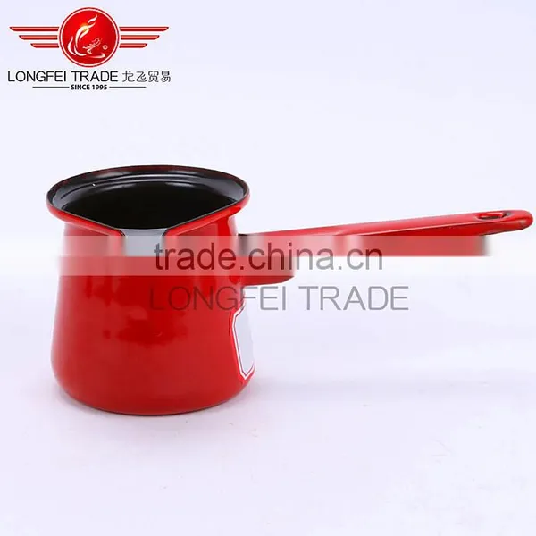 Hot Selling Red Enamel Ceramic Coffee Jug Coffee Pot With Long Handle photo-3