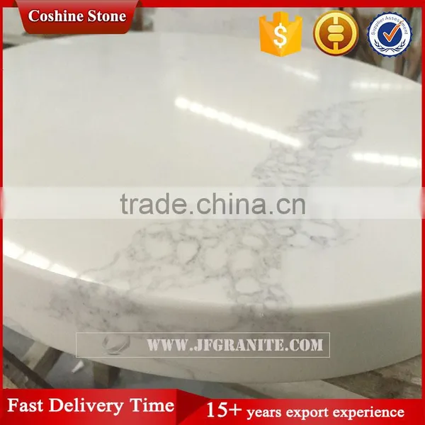 Coshine Round White Quartz Stone Dining Table Top photo-4