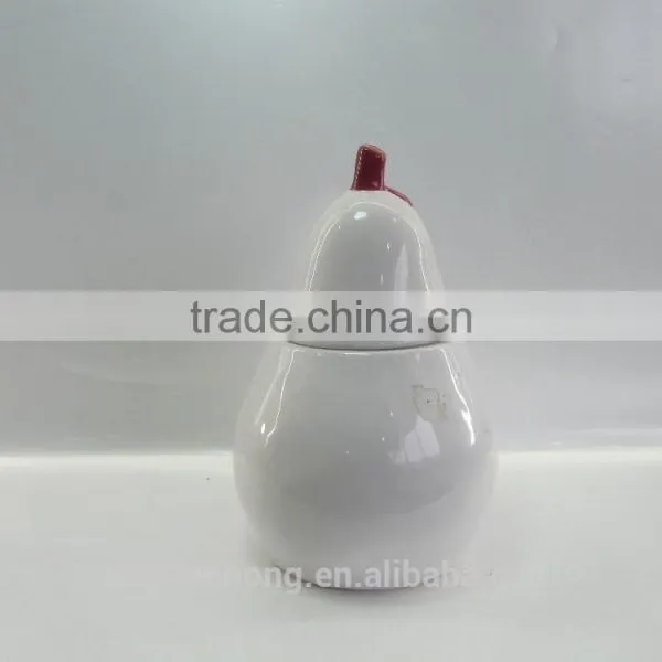 Hot Fruit Shaped Container Ceramic Pear Jar photo-3