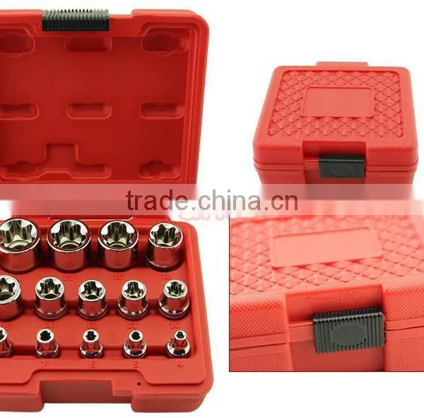 14pcs 1/4 3/8 and 1/2 Drive E-type Socket Set Star Socket Wrench photo-5