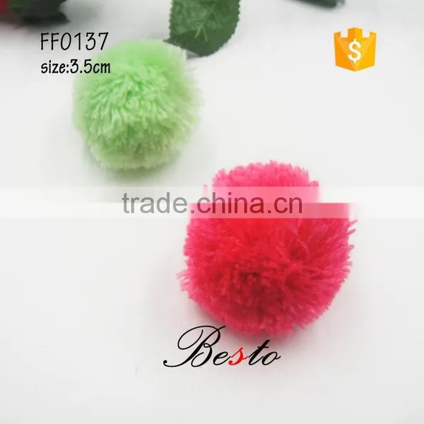 Cheap Wholeasle Stock Touch Feel Good Fur Pom Poms Ball for Girls Hat /hair /garments Decoration photo-2