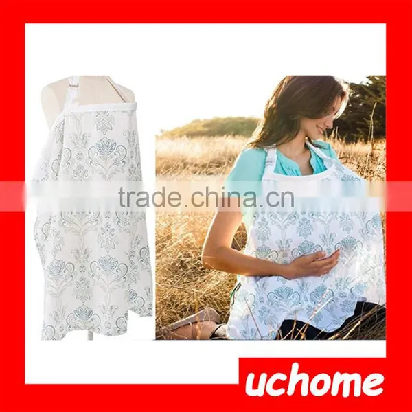 UCHOME OEM Outdoor Colored Light Flower Printed Musilin Breathable And Light Weight Baby Feeder Udder Cover photo-3