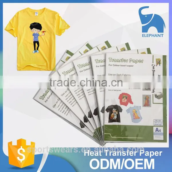 A4/A3 Size Dark Soft Stretch Inkjet Heat Transfer Paper /Inkjet Transfer Paper for Pure Cotton T-shirt/fabric
