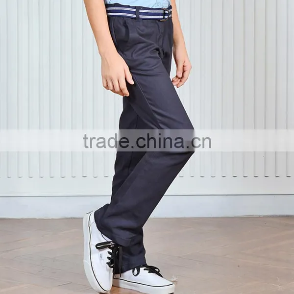 Wholesale Cotton Khaki School Pants With Elastic Waist For Juniors Boys photo-3