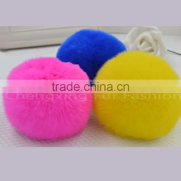 CX-A-66 Promotional Car Fur Ball Cute Keychain Real Fur Ball Rabbit Fur Ball photo-4