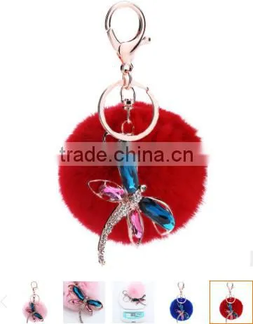 2017 Imitation Rabbit Fox Fur Ball Bag Charms Accessories Heart Fur Ball Pom Pom Keychain Faux Fur Ball Keychain Gifts photo-6