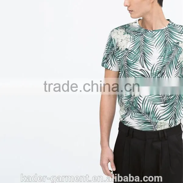 New Collection Korean Floral Print T Shirt, Mens Sublimation T Shirt, Beach Wear photo-3