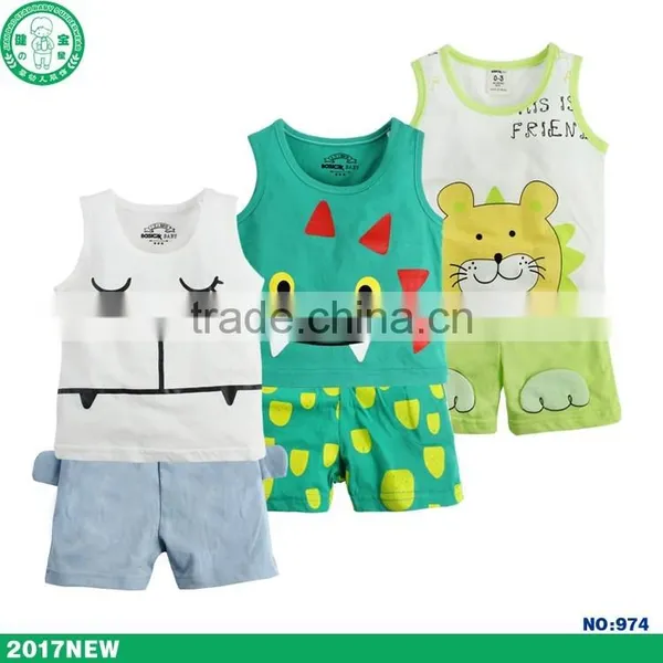 2017 Combed Cotton Cute Pattern Summer Children Clothing Baby Clothes photo-4