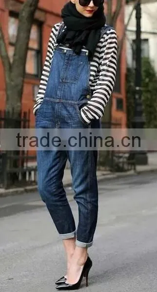 Runwaylover EY0635P Hot Sale 2017 Ladies Fashion Hole Denim Overalls photo-2