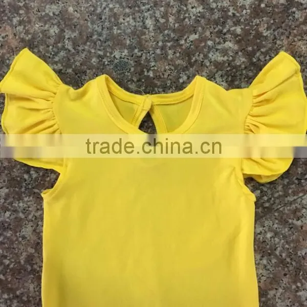 Toddler Girls Soild Color Cotton Romper Flutter Sleeve Romper Baby Bulk Boutique Baby Girl Rompers Wholesale 2016 photo-5