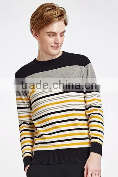 2017 Hot New Wool Boys Stripe Round Neck Pullover Custom Sweater for Men photo-3