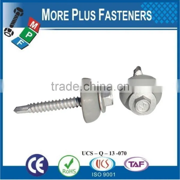 Made In Taiwan Dome Seal Roof Self Drilling Screw Head Hex Rubber Washer Self Drilling Screw Hex Head Bonded Washer Self Drillin photo-5
