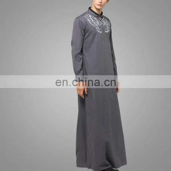 2016Modern Apparel Islamic Clothing Man Grey Thobe Muslim Thobe For Man photo-2