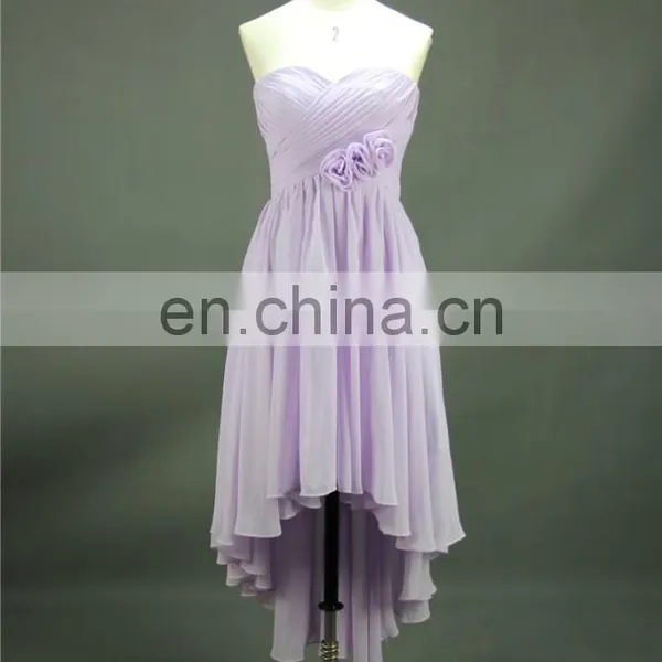 Handmade Flower Cheap Bridesmaid Dresses Wholesale Short Chiffon Gilrs Beach Bridesmaid Dress photo-3