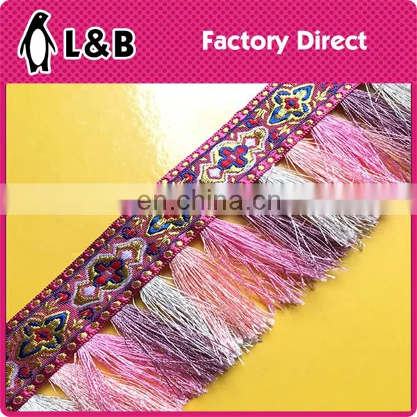 2017 Hot Sale Popular Colorful Soft Garment Jacquard Fringe Trimming photo-4
