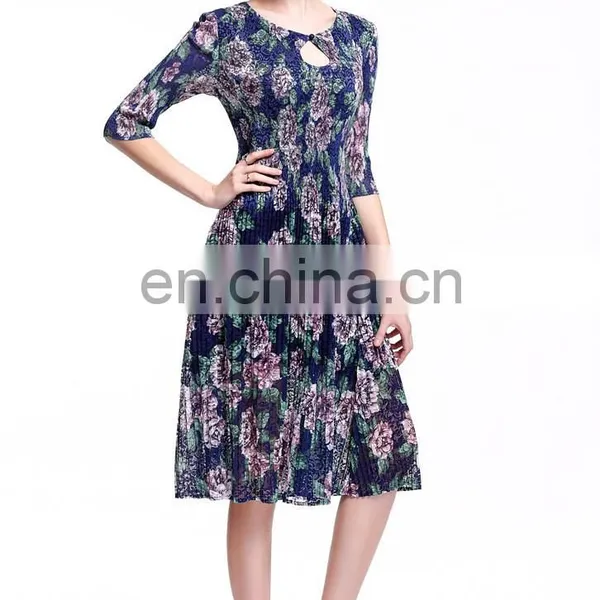 2017 Wholesale Lace Print Dress for Lady Retro Dress Summer photo-2