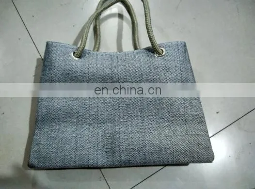 High Quality Grey Color Linen Personalized Office Ladies Bag Woman Shoulder Bag photo-6