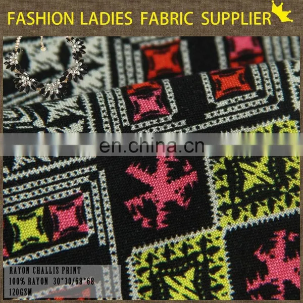 Charming Rayon Challis Print Dress Rayon Fabric photo-3