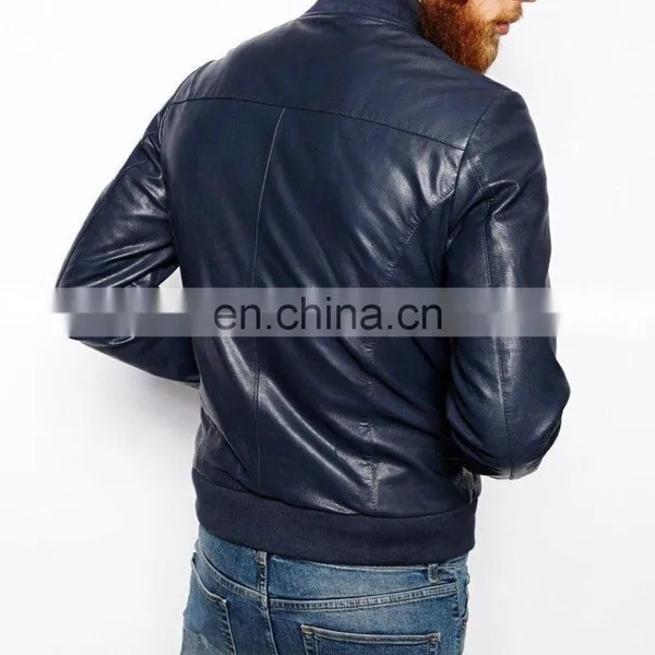 Brand New Genuine Soft Lambskin Leather Jacket/ Biker Leather Jacket/ Fashion Jacket photo-2