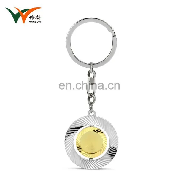 Wholesale Custom Round Blank Gold Tuebo Keychain With Engraved Logo photo-6