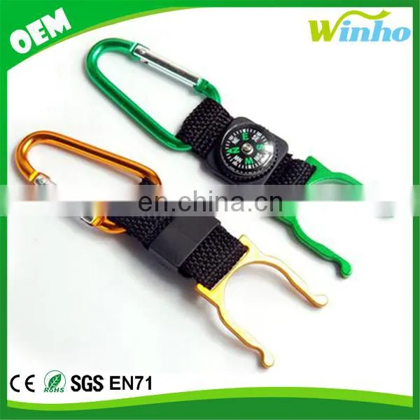 Winho Outdoor Climbing Aluminum Carabiner With Compass Water Bottle Holder Hook photo-2