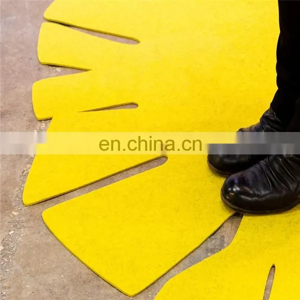 High Quality Lase Cut Green Office Different Shapes Wool Felt Modern Area Rug for Whole Sale photo-6