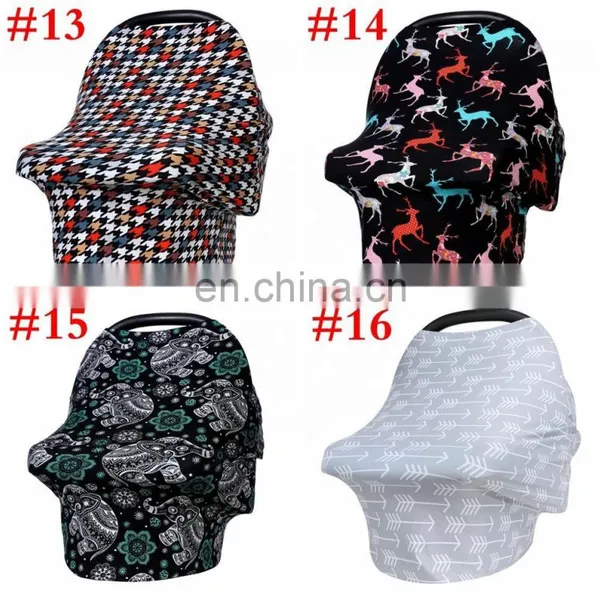 Hot Selling Printed Shopping Cart Car Seat Canopy Multi Use Breastfeeding Cover up Stroller Car Seat Baby Nursing Cover photo-7