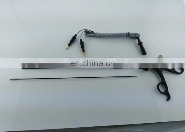 Double Action 5mm Laparoscopic Insulated Curved Bipolar Forceps With Cable photo-3