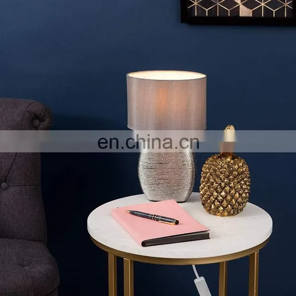 America Wholesale Hotel Home Decor Custom Made Ceramic Base Unique Fancy Cheap Silver Table Lamps for Gift photo-6