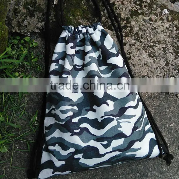 Cheap High Quality Heavy Duty Canvas Digital Army Military Sack Drawstring Backpack photo-2