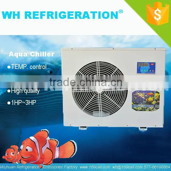WH REFRIGERATION EQUIPMENT 1HP Small Seawater Cooled Aquarium Heating Cooling Water Chiller Unit Price photo-2