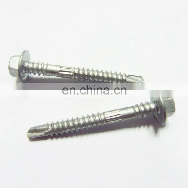 DIN7504K SS410 Hex Flange Head Self Drilling Screw With EPDM+SS304 Washer photo-4
