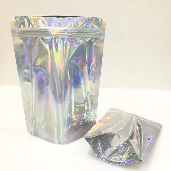 Custom Print Stand Up Zipper Foil Mylar Holographic Eyelash Makeup Packaging photo-3
