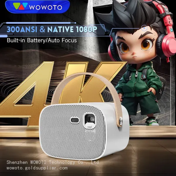 2024 Newest Popular Handheld LED Beamer Smart Home Theater Projector Battery OEM/ODM Shenzhen Manufacturer Portable Smart photo-4