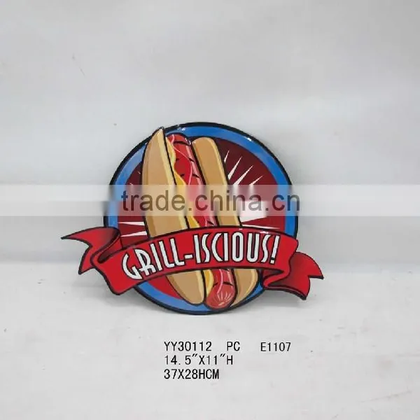 Hot Dog Vintage Tin Sign, Embossed Wall Decor
